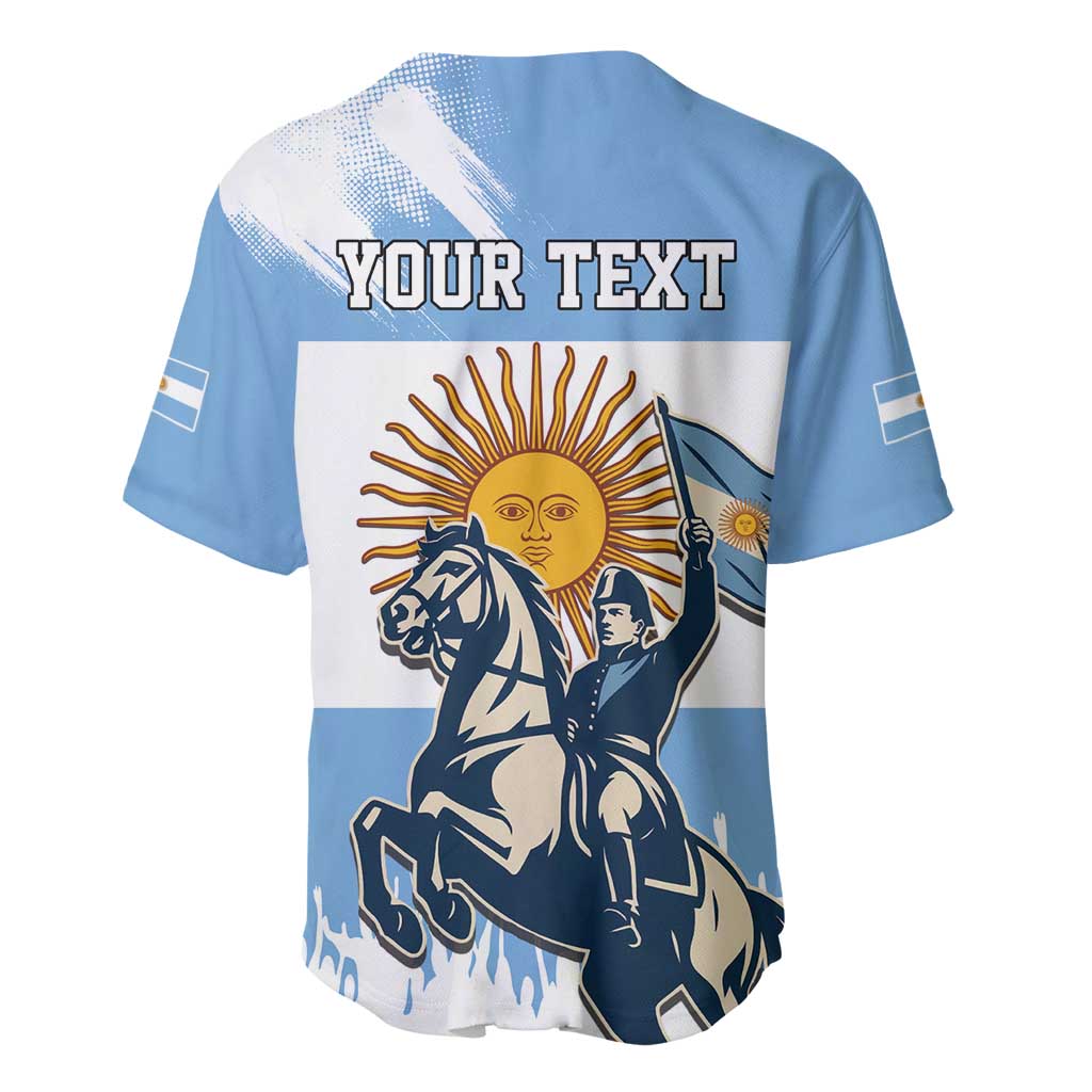 Personalized Argentina Flag Day 20th June Baseball Jersey Manuel Belgrano