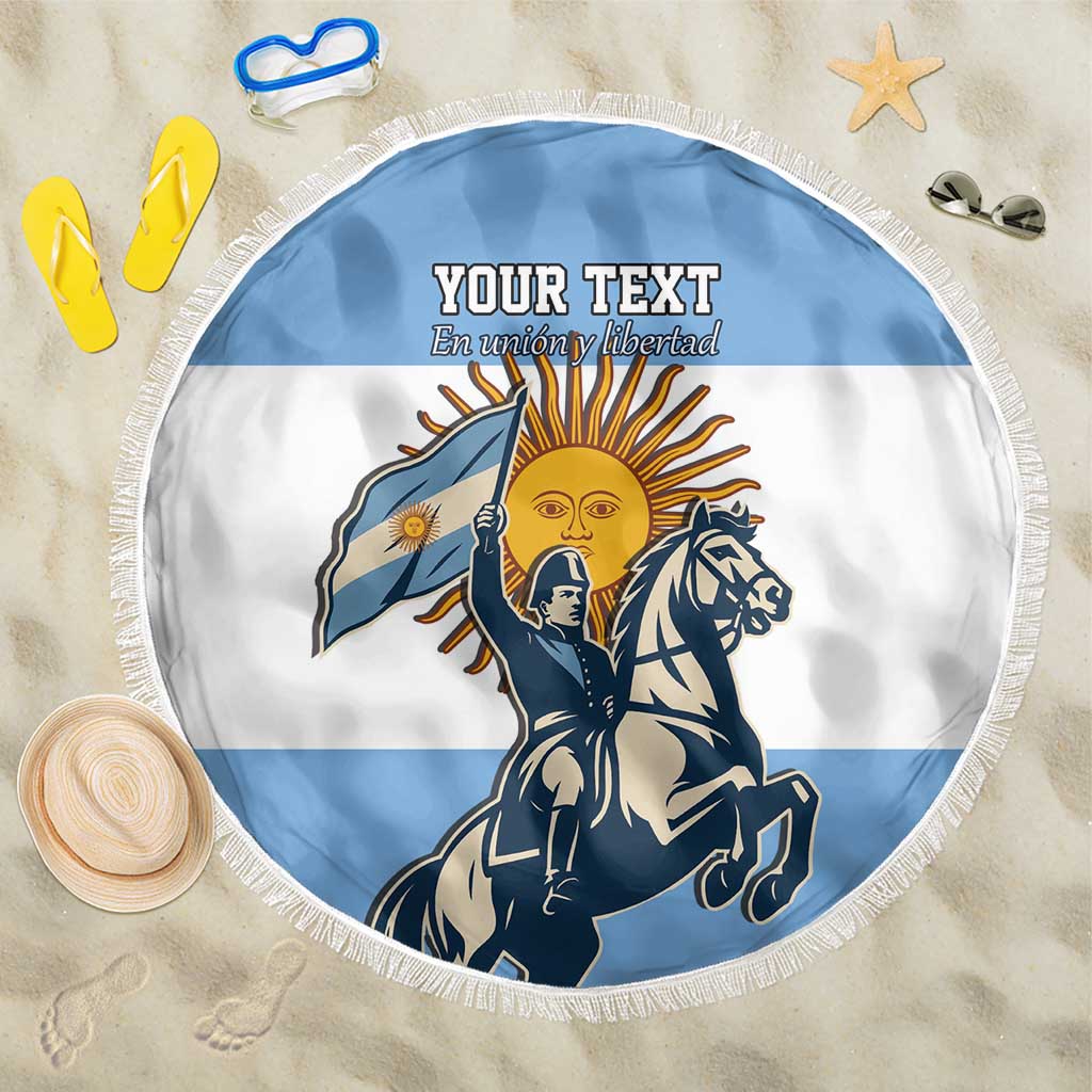 Personalized Argentina Flag Day 20th June Beach Blanket Manuel Belgrano