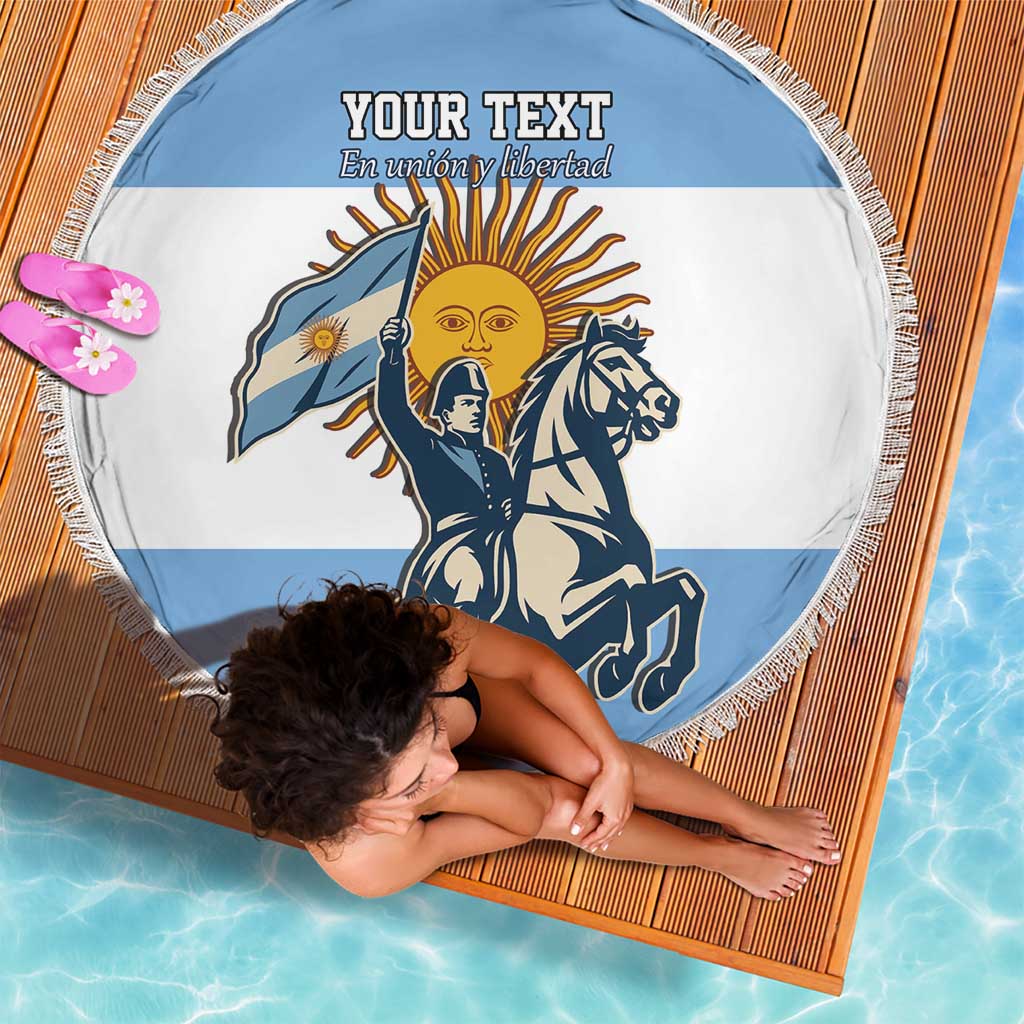 Personalized Argentina Flag Day 20th June Beach Blanket Manuel Belgrano