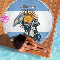 Personalized Argentina Flag Day 20th June Beach Blanket Manuel Belgrano