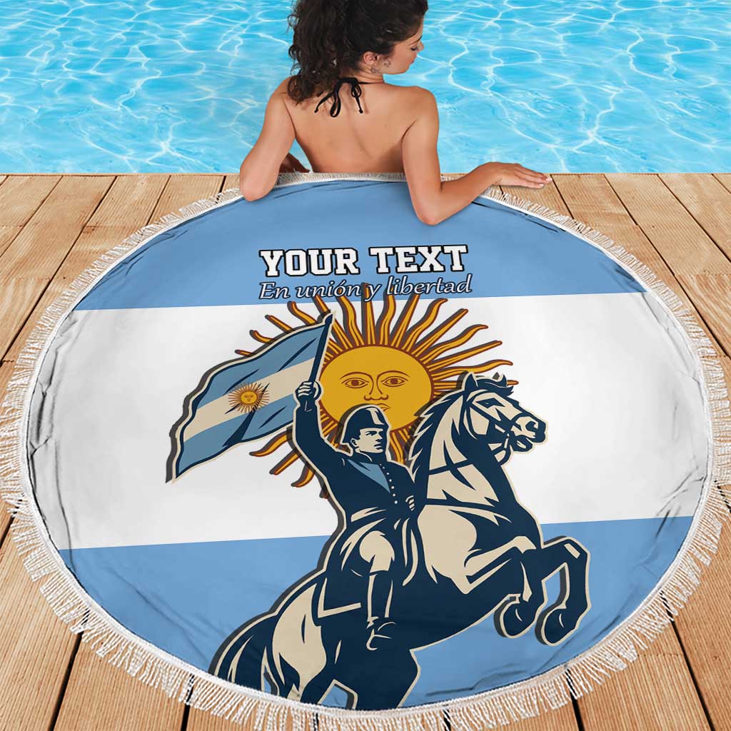 Personalized Argentina Flag Day 20th June Beach Blanket Manuel Belgrano