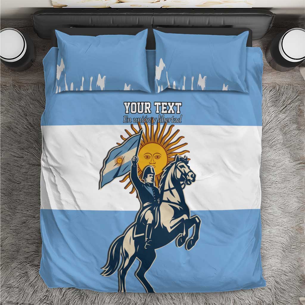 Personalized Argentina Flag Day 20th June Bedding Set Manuel Belgrano