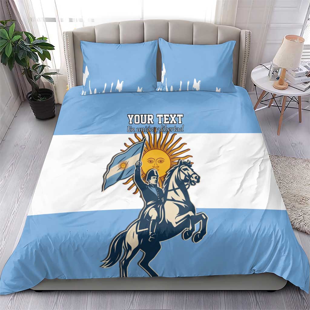 Personalized Argentina Flag Day 20th June Bedding Set Manuel Belgrano