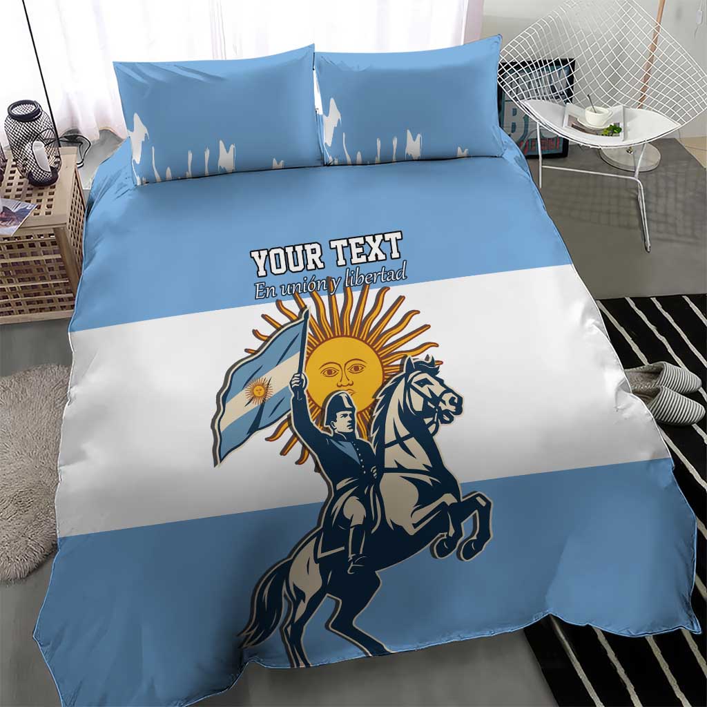 Personalized Argentina Flag Day 20th June Bedding Set Manuel Belgrano