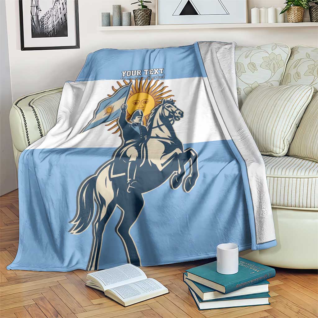 Personalized Argentina Flag Day 20th June Blanket Manuel Belgrano
