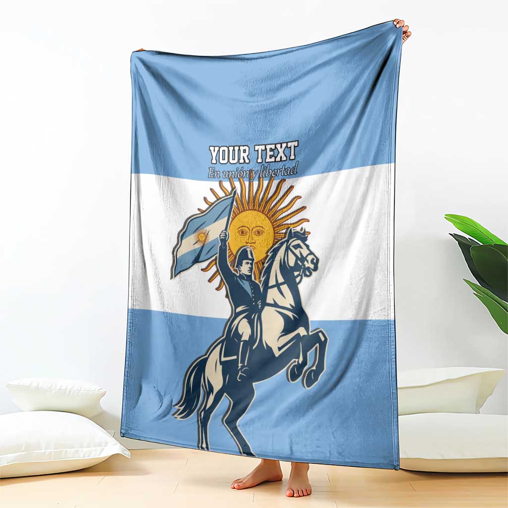 Personalized Argentina Flag Day 20th June Blanket Manuel Belgrano