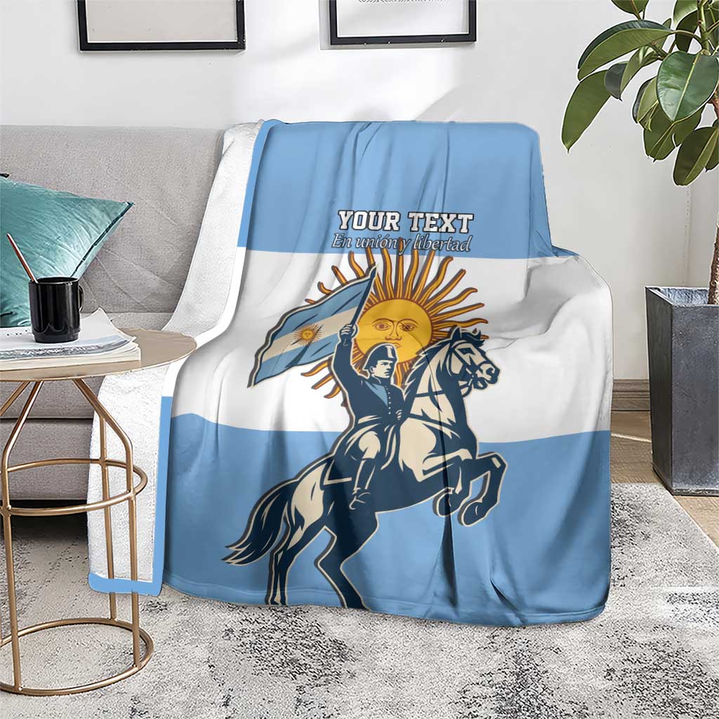 Personalized Argentina Flag Day 20th June Blanket Manuel Belgrano