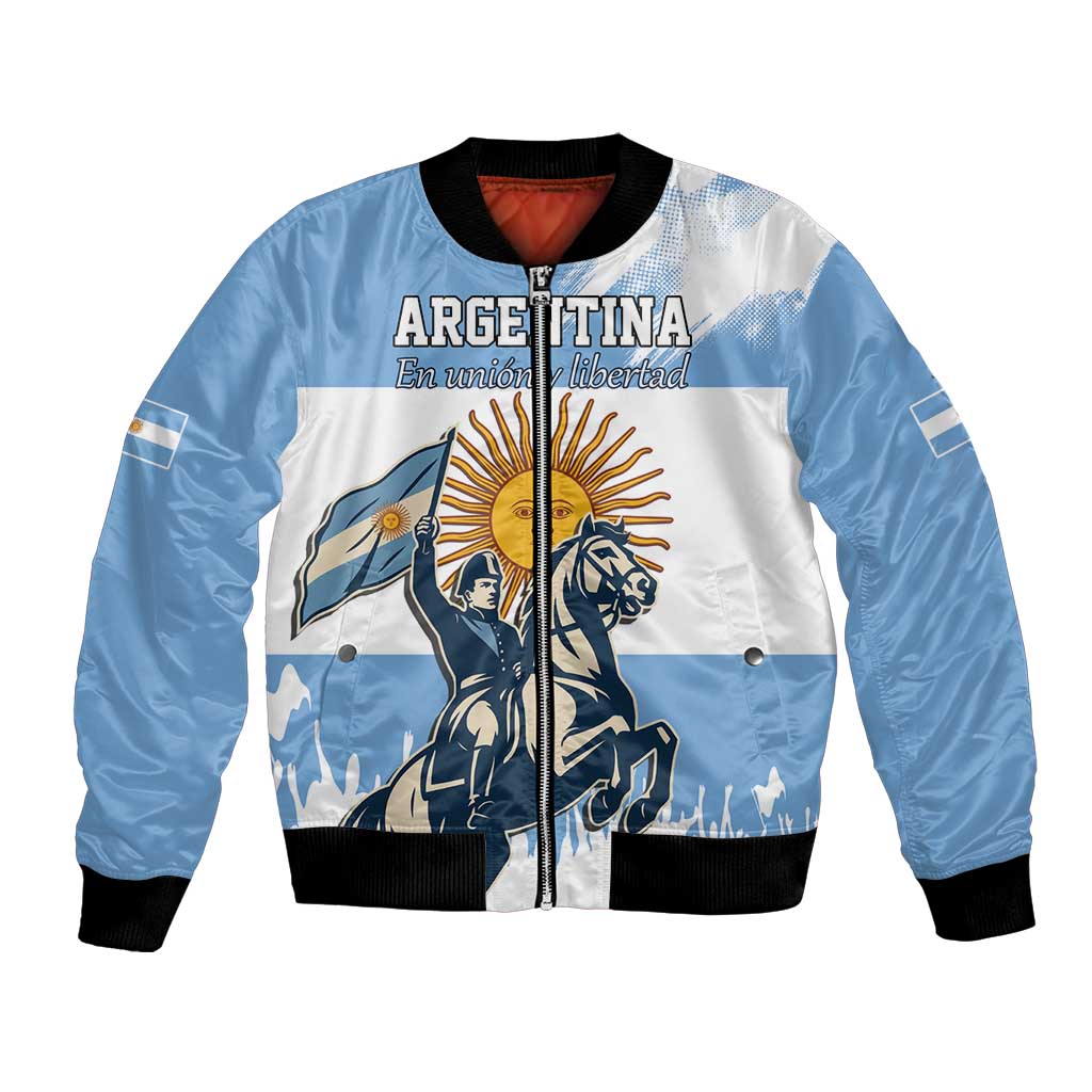 Personalized Argentina Flag Day 20th June Bomber Jacket Manuel Belgrano