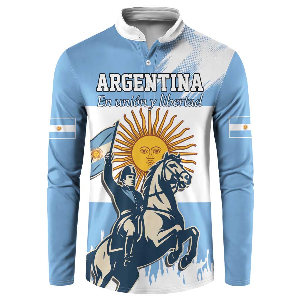 Personalized Argentina Flag Day 20th June Button Sweatshirt Manuel Belgrano