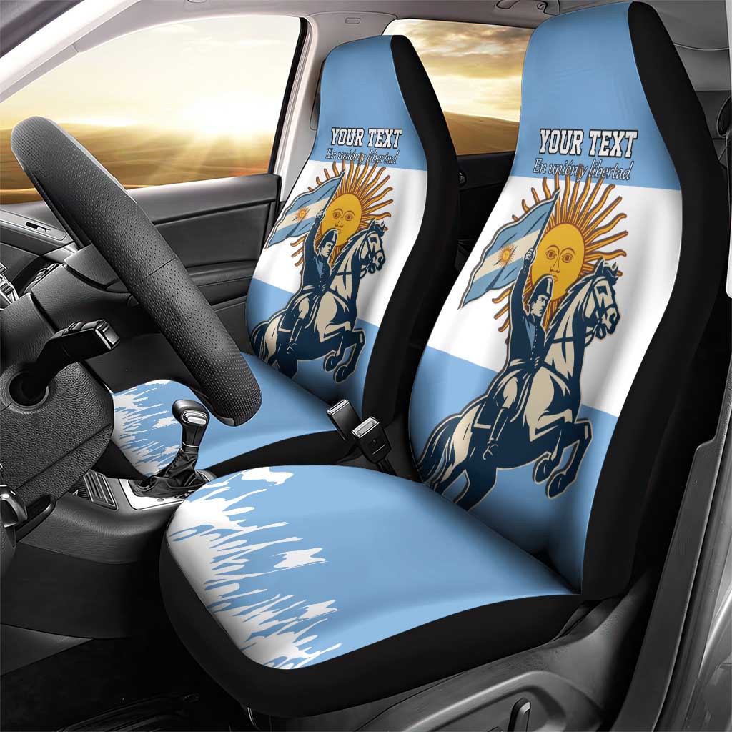 Personalized Argentina Flag Day 20th June Car Seat Cover Manuel Belgrano