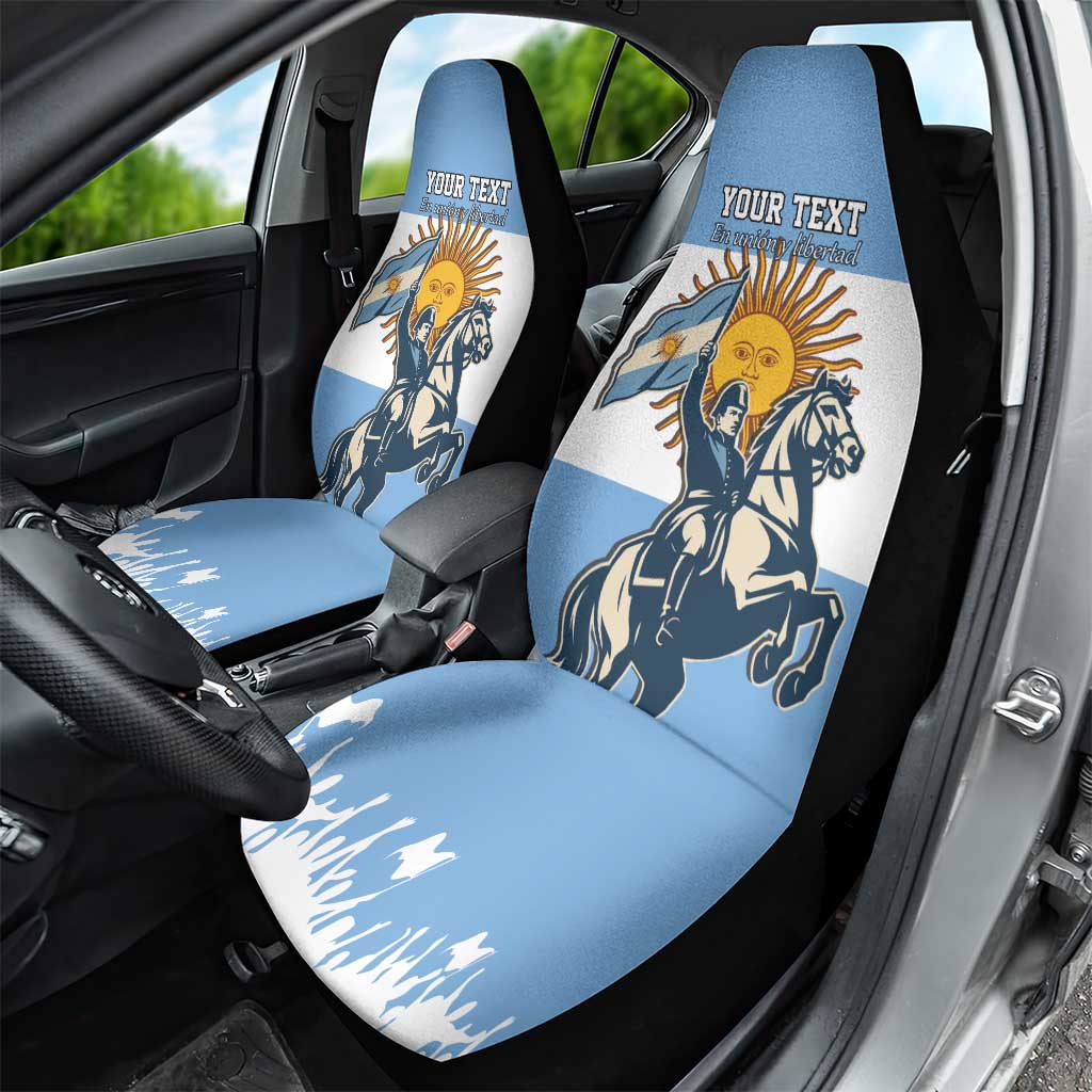 Personalized Argentina Flag Day 20th June Car Seat Cover Manuel Belgrano