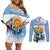 Personalized Argentina Flag Day 20th June Couples Matching Off Shoulder Short Dress and Long Sleeve Button Shirt Manuel Belgrano