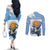 Personalized Argentina Flag Day 20th June Couples Matching Off The Shoulder Long Sleeve Dress and Long Sleeve Button Shirt Manuel Belgrano