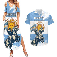 Personalized Argentina Flag Day 20th June Couples Matching Summer Maxi Dress and Hawaiian Shirt Manuel Belgrano