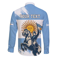 Personalized Argentina Flag Day 20th June Family Matching Off The Shoulder Long Sleeve Dress and Hawaiian Shirt Manuel Belgrano