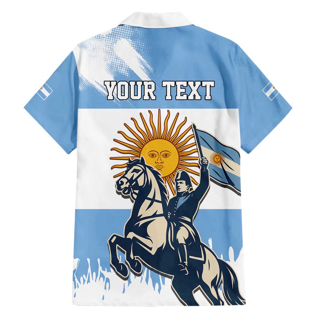 Personalized Argentina Flag Day 20th June Family Matching Off Shoulder Short Dress and Hawaiian Shirt Manuel Belgrano