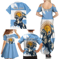 Personalized Argentina Flag Day 20th June Family Matching Summer Maxi Dress and Hawaiian Shirt Manuel Belgrano