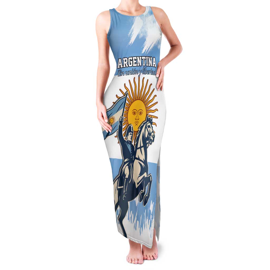 Personalized Argentina Flag Day 20th June Family Matching Tank Maxi Dress and Hawaiian Shirt Manuel Belgrano