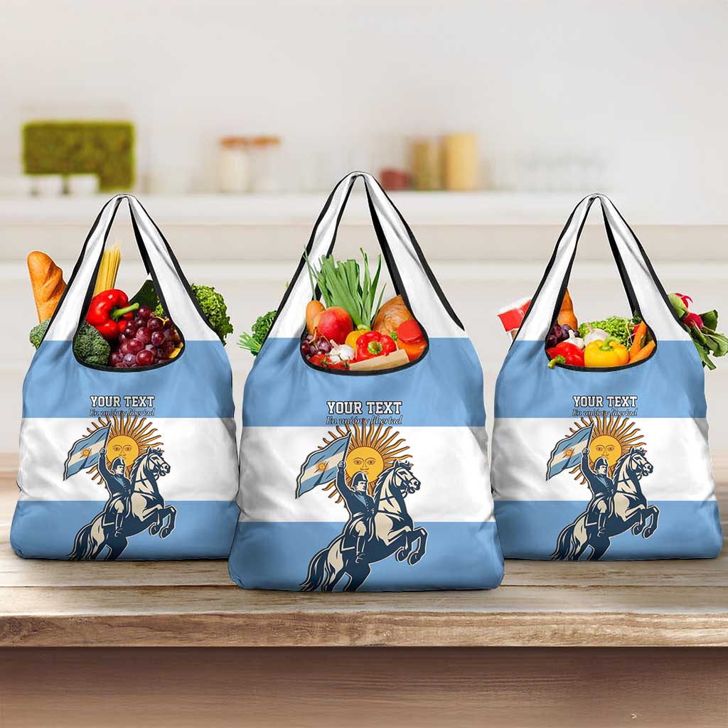 Personalized Argentina Flag Day 20th June Grocery Bag Manuel Belgrano