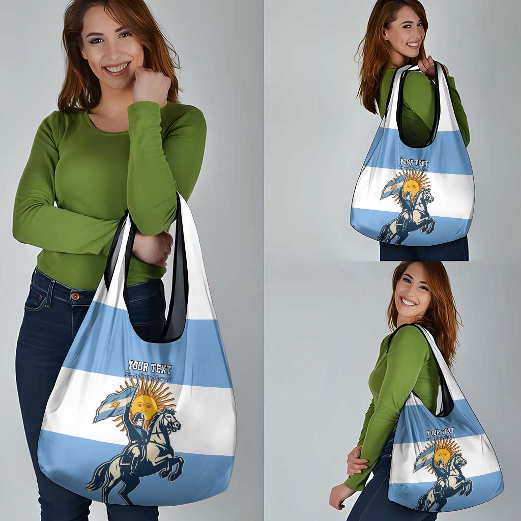 Personalized Argentina Flag Day 20th June Grocery Bag Manuel Belgrano