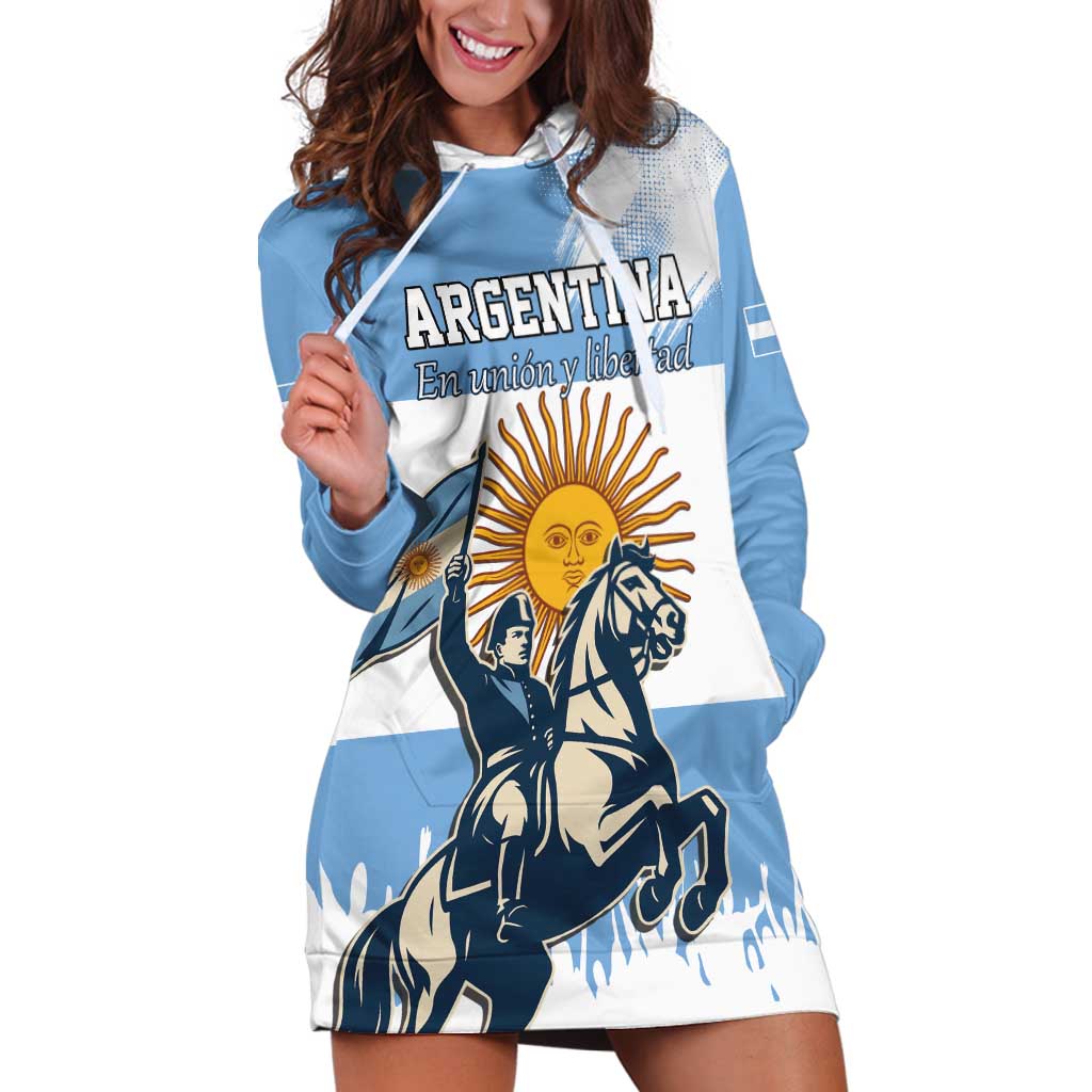 Personalized Argentina Flag Day 20th June Hoodie Dress Manuel Belgrano
