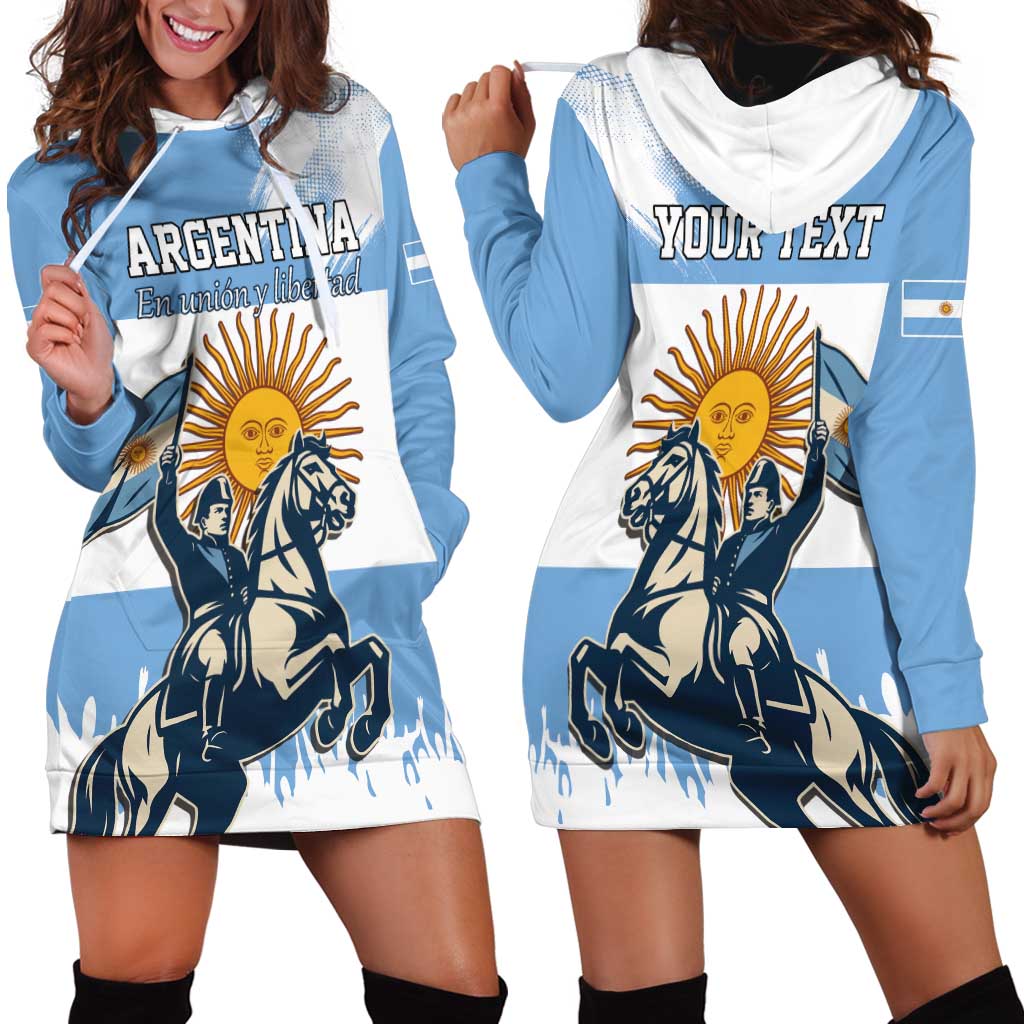 Personalized Argentina Flag Day 20th June Hoodie Dress Manuel Belgrano