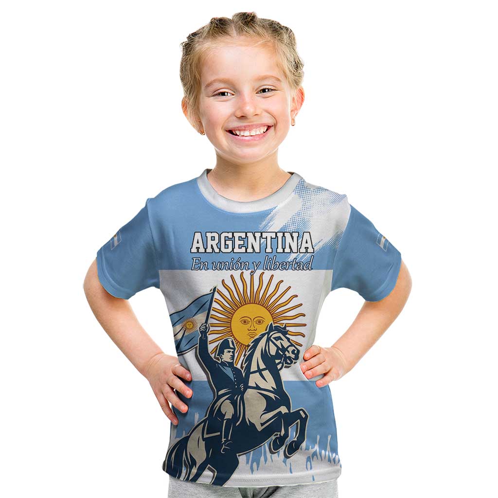 Personalized Argentina Flag Day 20th June Kid T Shirt Manuel Belgrano