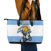 Personalized Argentina Flag Day 20th June Leather Tote Bag Manuel Belgrano