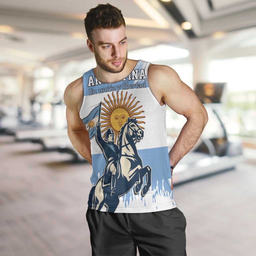 Personalized Argentina Flag Day 20th June Men Tank Top Manuel Belgrano