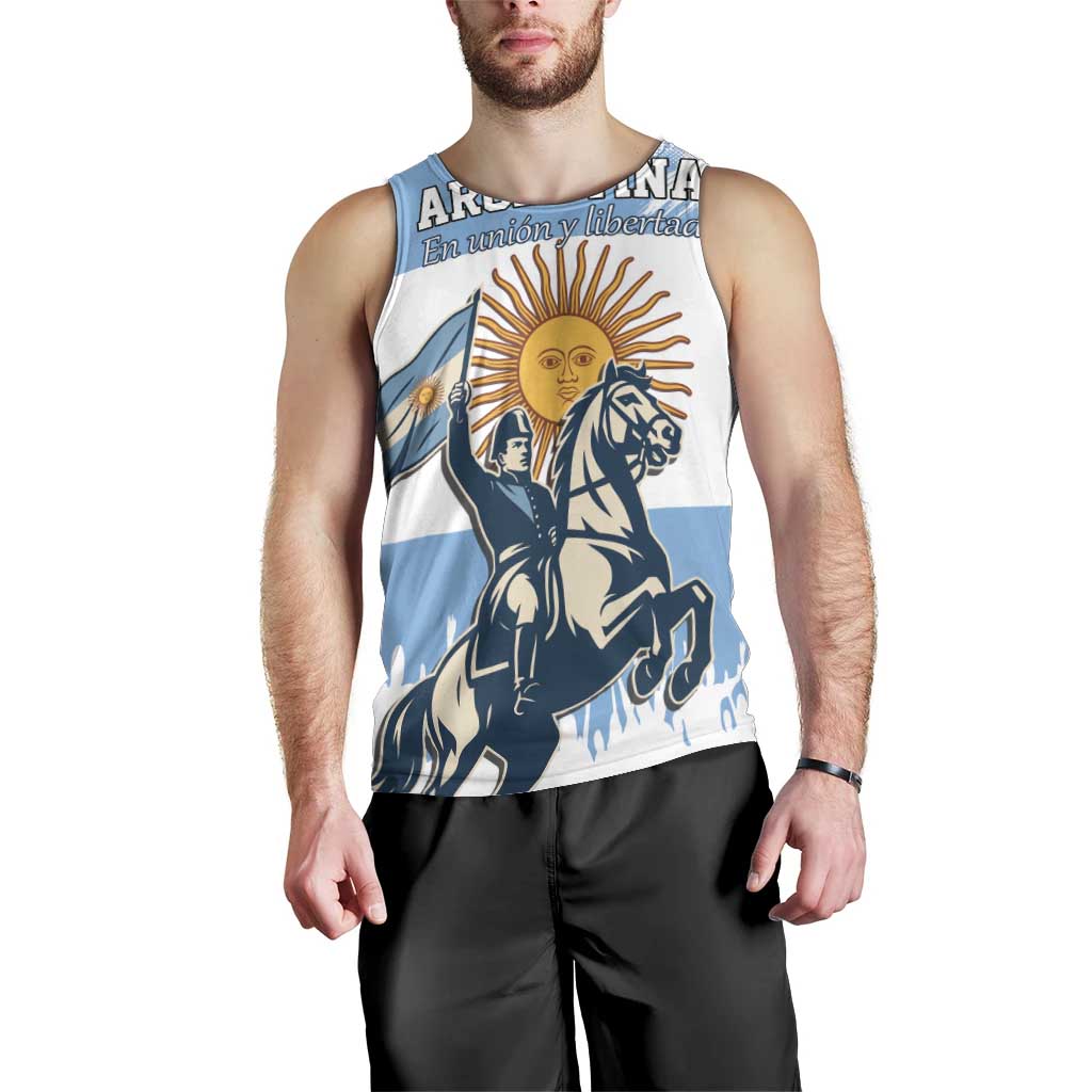 Personalized Argentina Flag Day 20th June Men Tank Top Manuel Belgrano