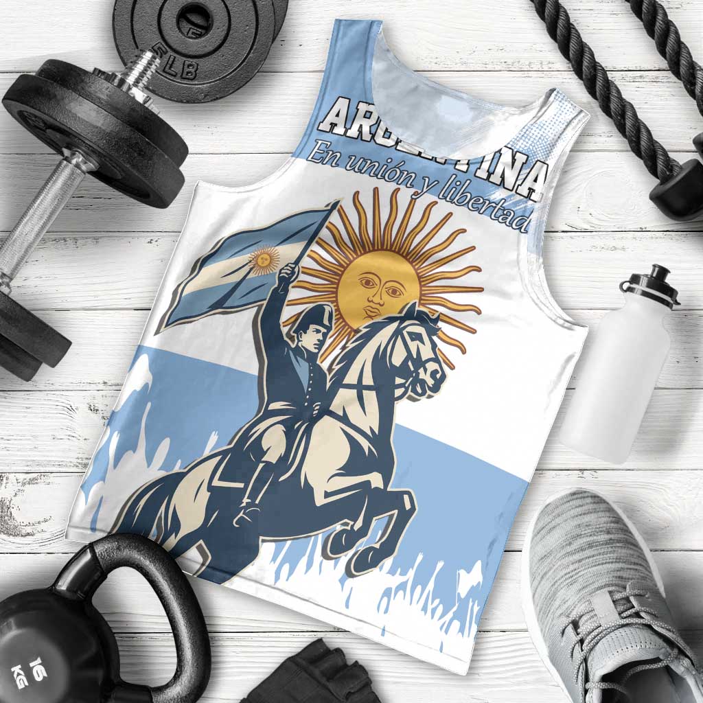 Personalized Argentina Flag Day 20th June Men Tank Top Manuel Belgrano