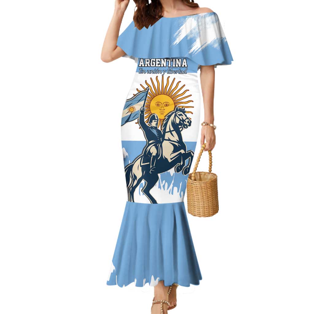 Personalized Argentina Flag Day 20th June Mermaid Dress Manuel Belgrano