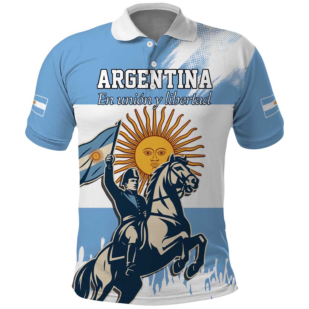 Personalized Argentina Flag Day 20th June Polo Shirt Manuel Belgrano