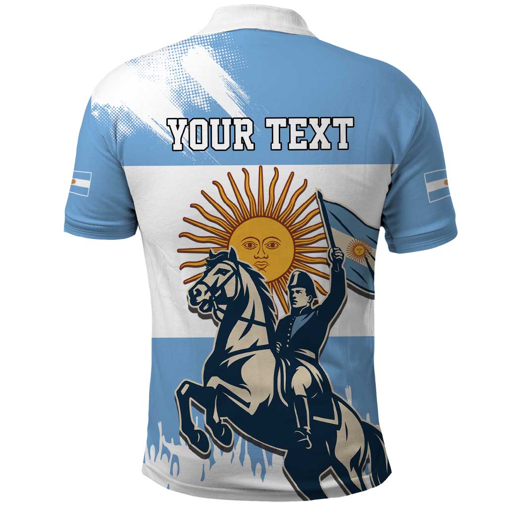 Personalized Argentina Flag Day 20th June Polo Shirt Manuel Belgrano