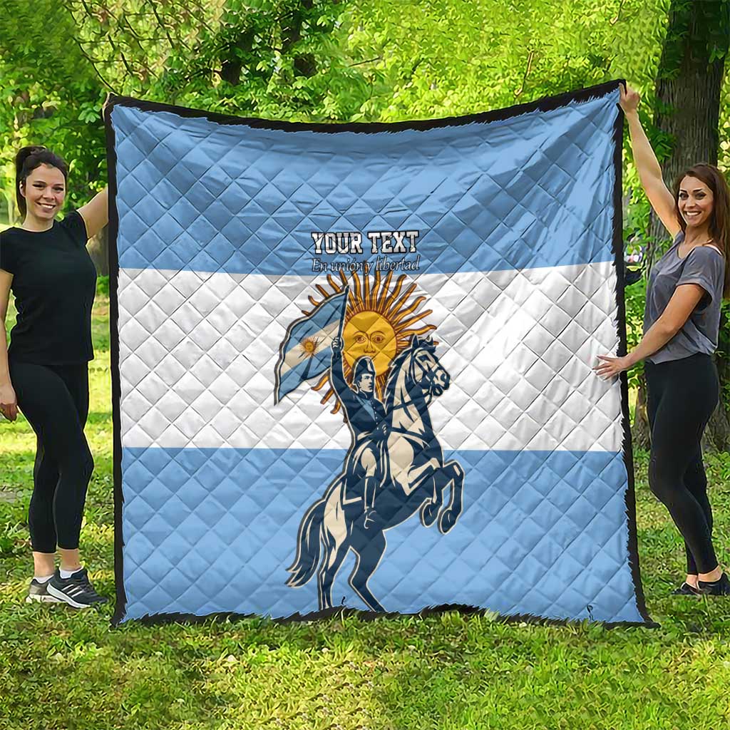 Personalized Argentina Flag Day 20th June Quilt Manuel Belgrano