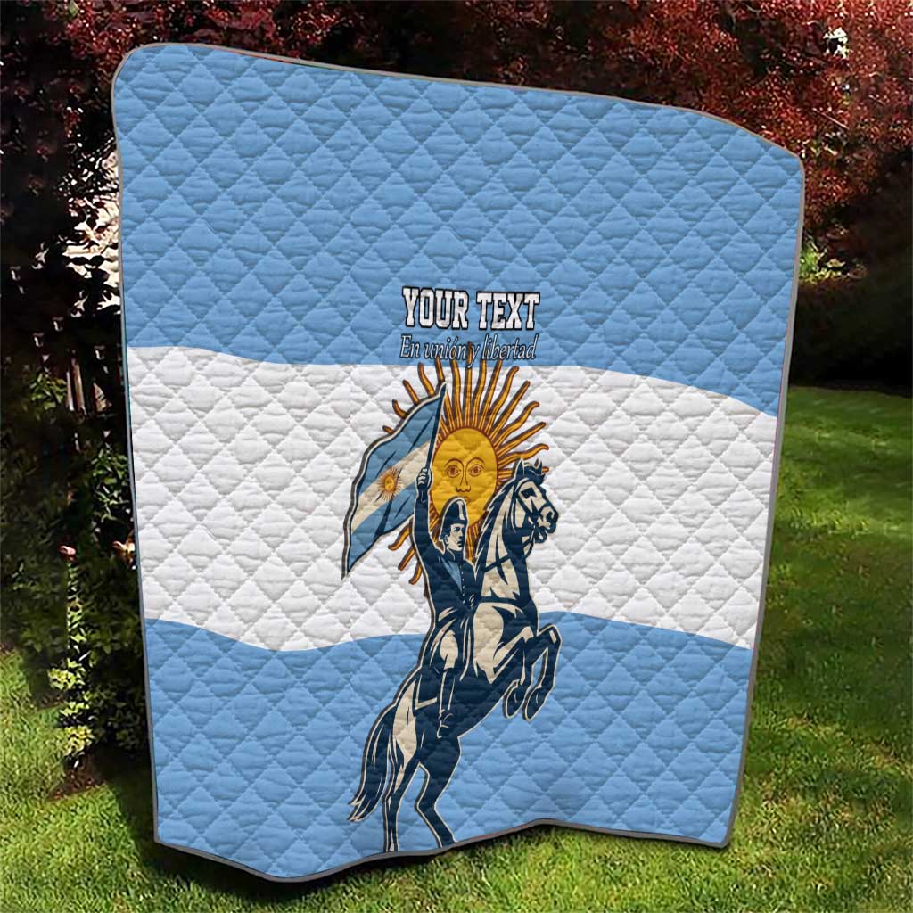 Personalized Argentina Flag Day 20th June Quilt Manuel Belgrano