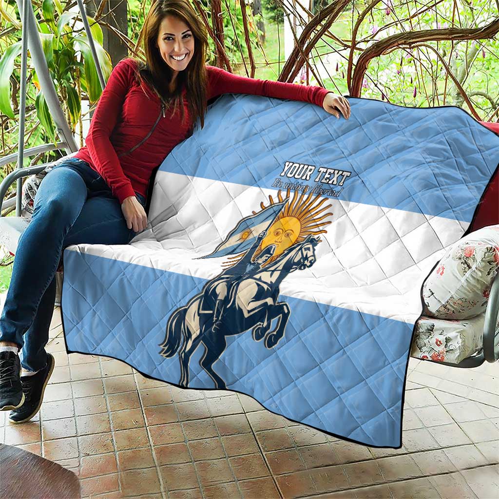 Personalized Argentina Flag Day 20th June Quilt Manuel Belgrano