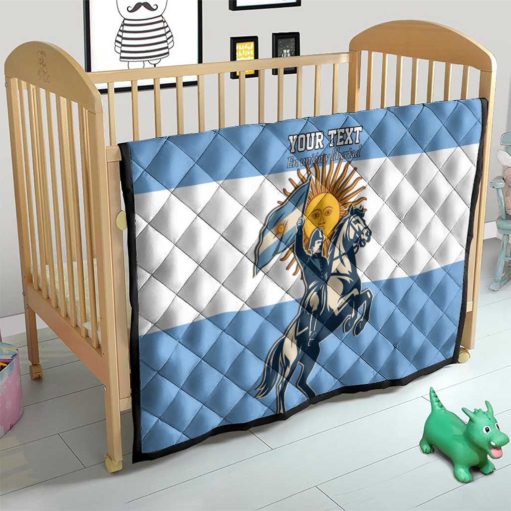 Personalized Argentina Flag Day 20th June Quilt Manuel Belgrano