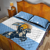 Personalized Argentina Flag Day 20th June Quilt Bed Set Manuel Belgrano
