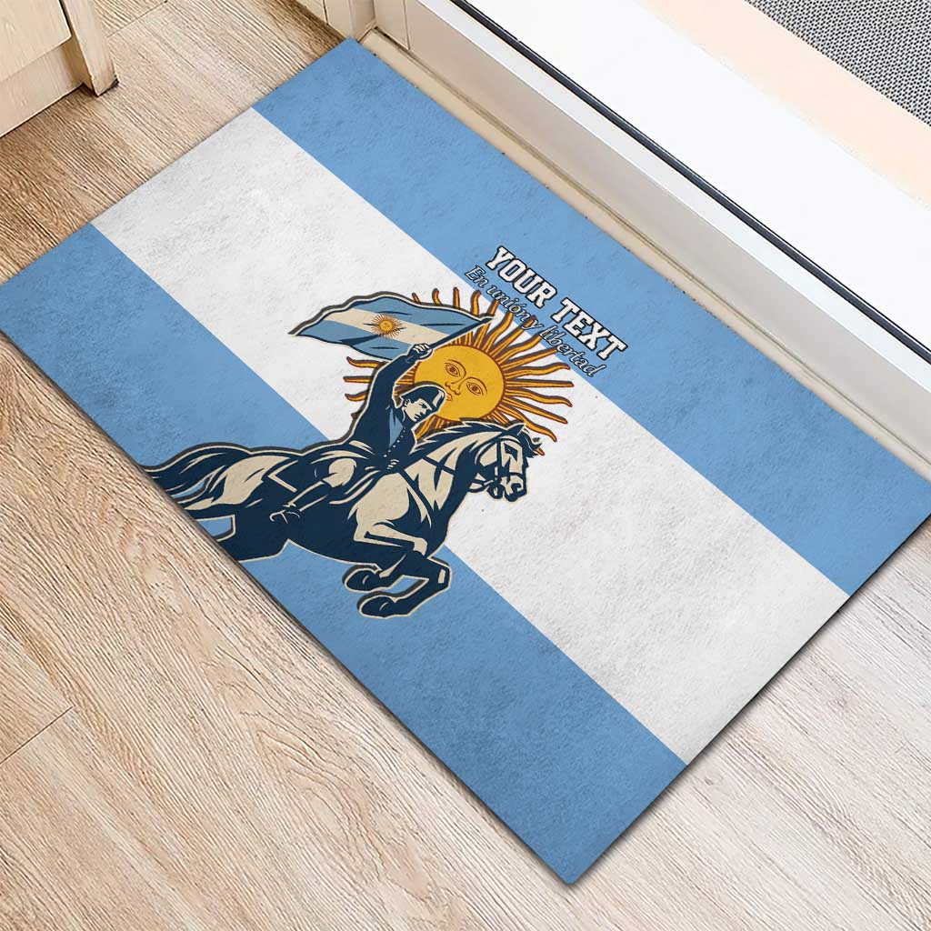 Personalized Argentina Flag Day 20th June Rubber Doormat Manuel Belgrano