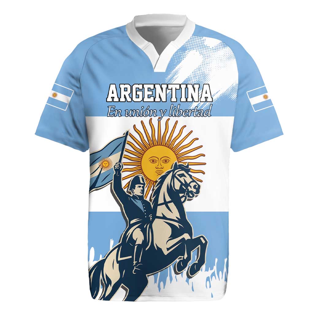 Personalized Argentina Flag Day 20th June Rugby Jersey Manuel Belgrano