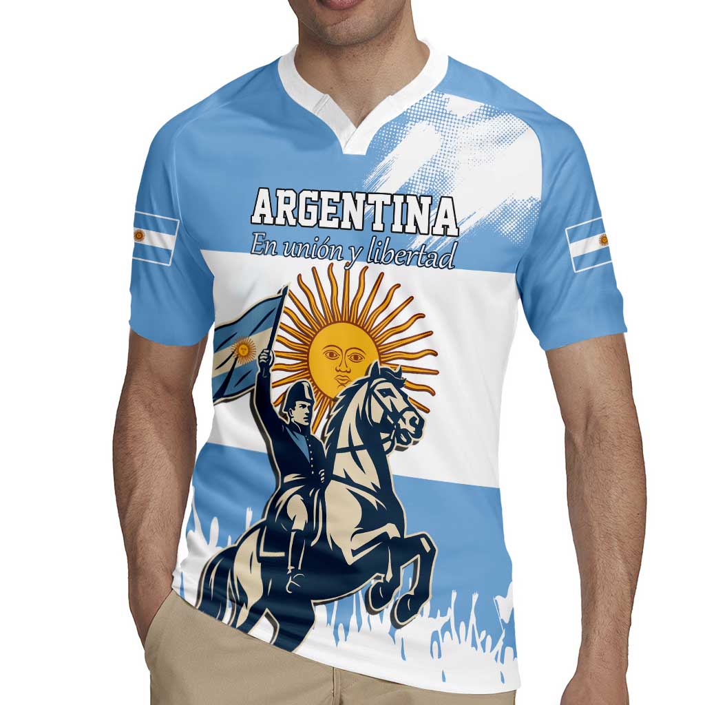Personalized Argentina Flag Day 20th June Rugby Jersey Manuel Belgrano