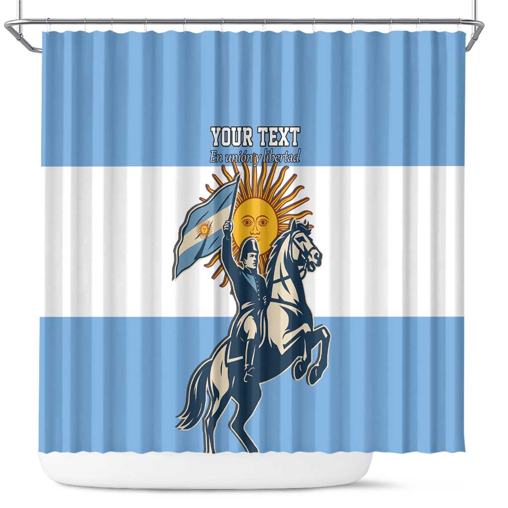Personalized Argentina Flag Day 20th June Shower Curtain Manuel Belgrano