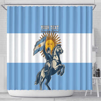 Personalized Argentina Flag Day 20th June Shower Curtain Manuel Belgrano