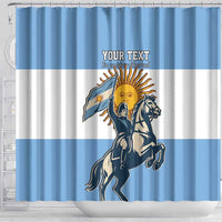 Personalized Argentina Flag Day 20th June Shower Curtain Manuel Belgrano