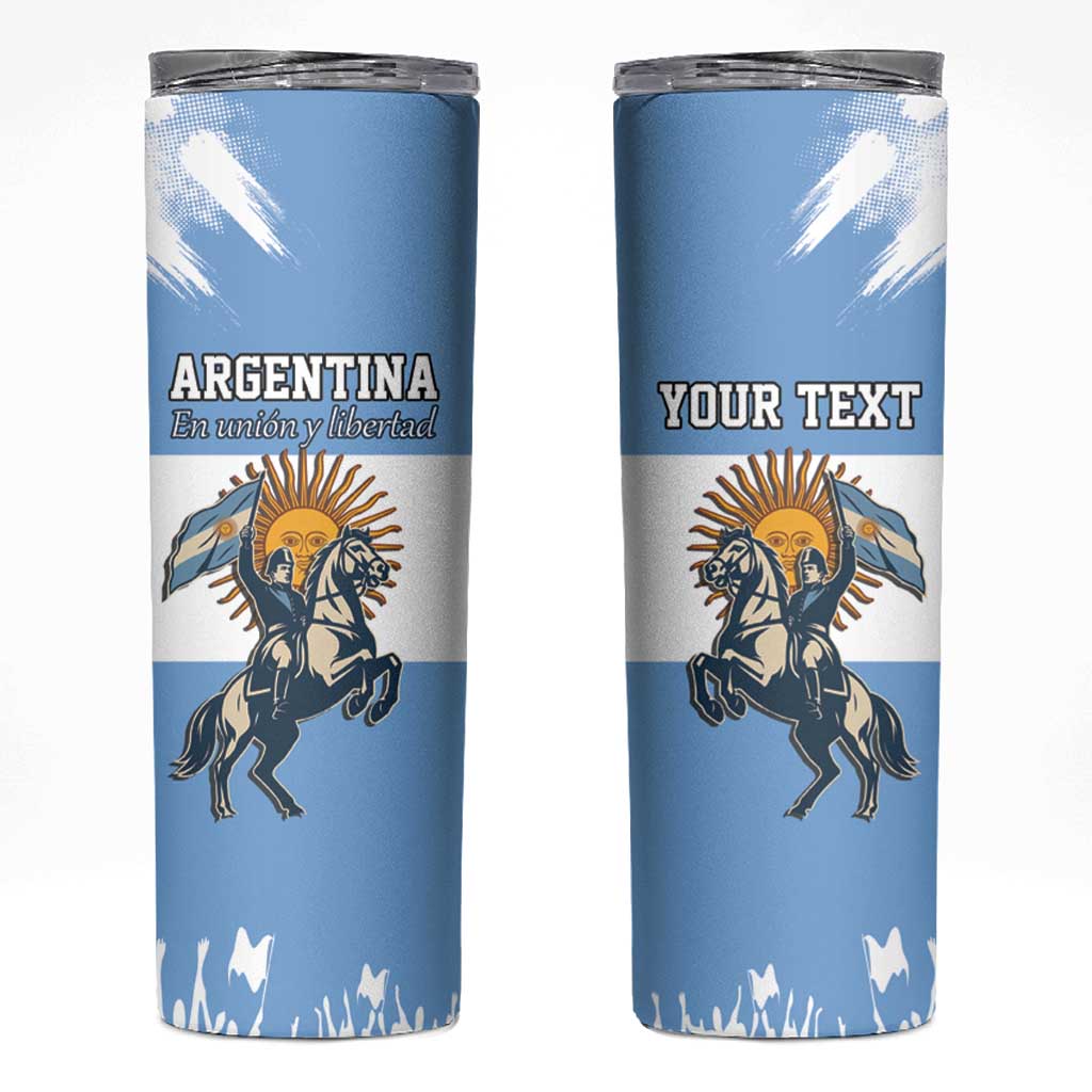Personalized Argentina Flag Day 20th June Skinny Tumbler Manuel Belgrano