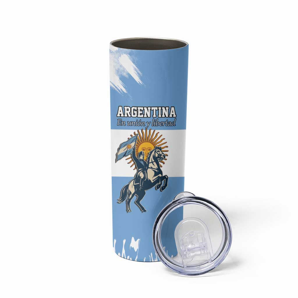 Personalized Argentina Flag Day 20th June Skinny Tumbler Manuel Belgrano