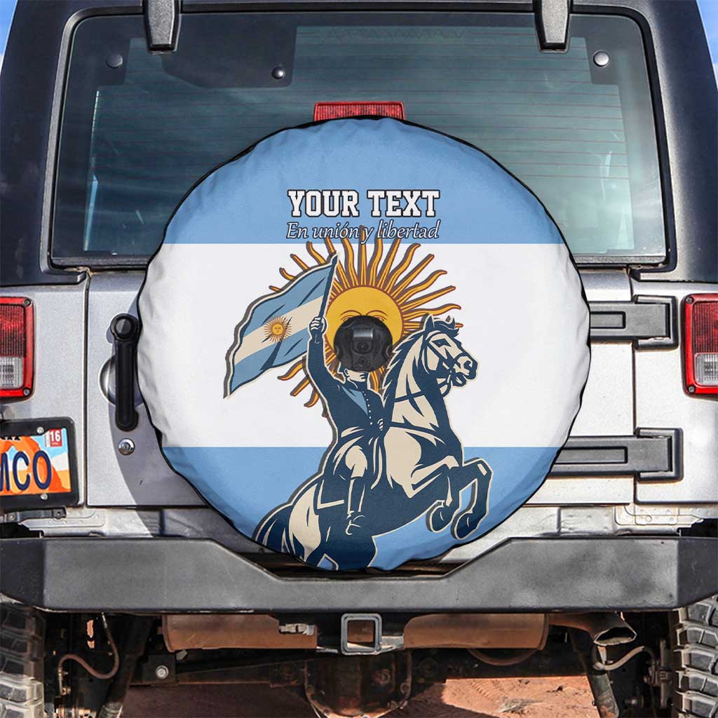 Personalized Argentina Flag Day 20th June Spare Tire Cover Manuel Belgrano