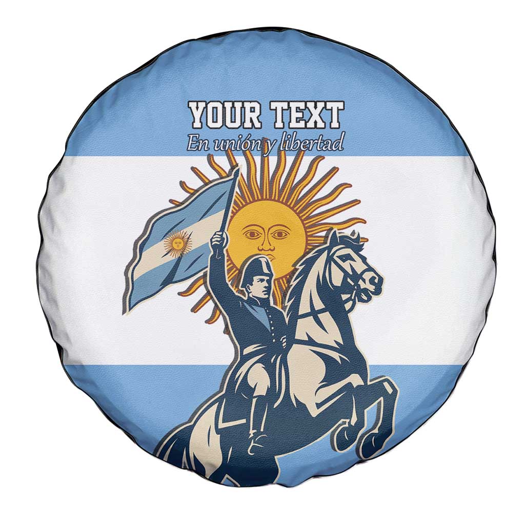Personalized Argentina Flag Day 20th June Spare Tire Cover Manuel Belgrano