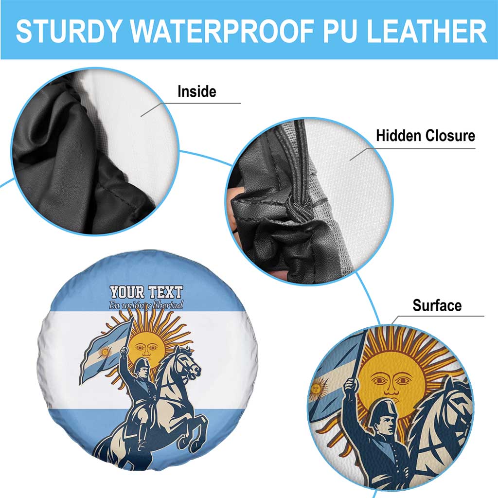 Personalized Argentina Flag Day 20th June Spare Tire Cover Manuel Belgrano